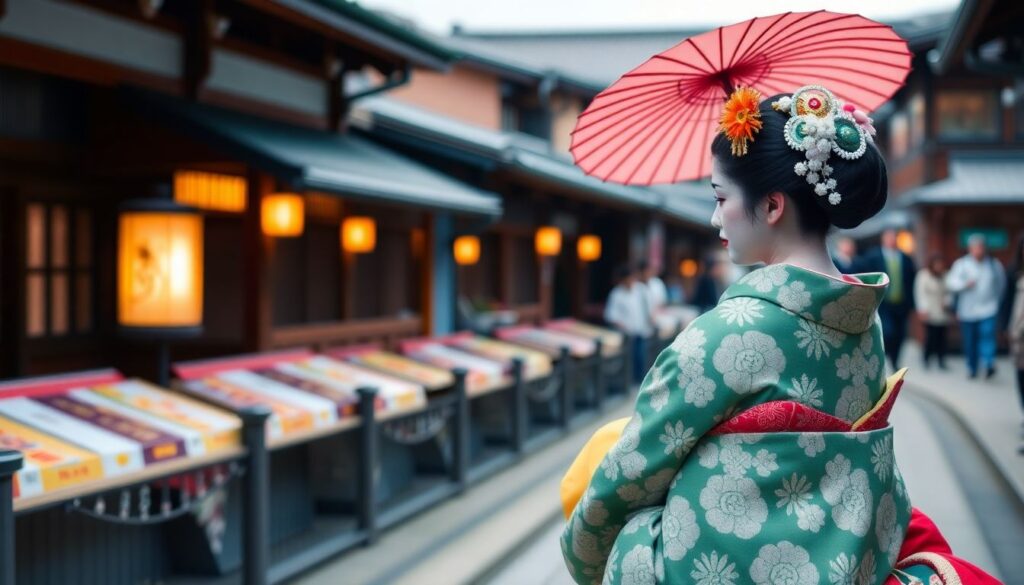 гейши и бамбуковый лес - иллюстрация