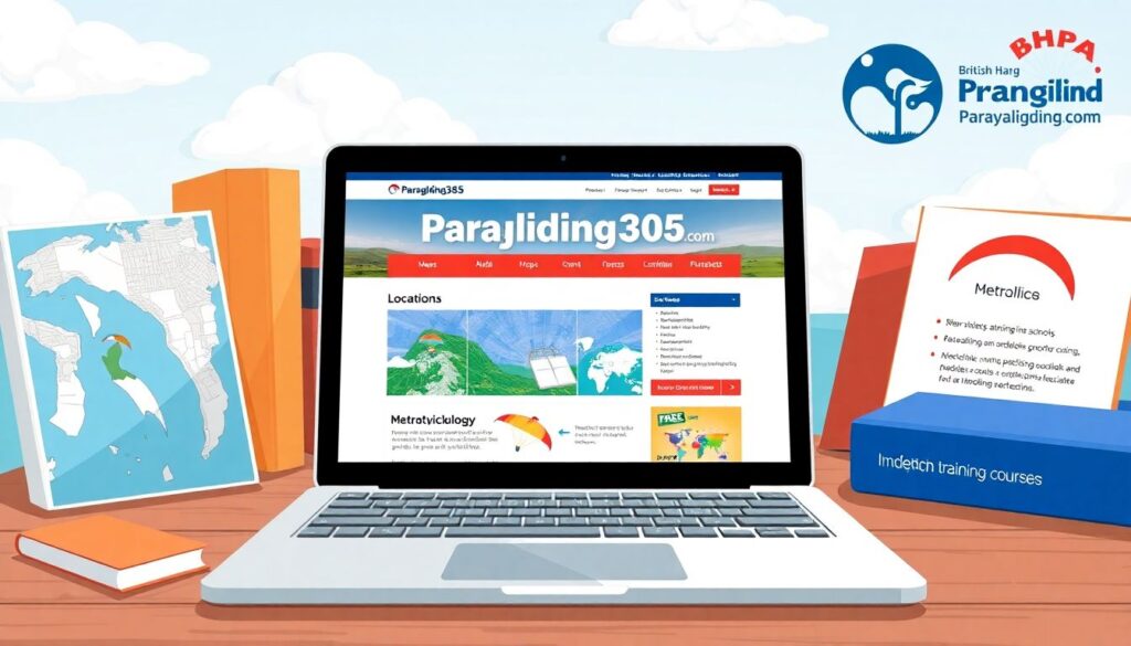 Лучшие места для параглайдинга - иллюстрация