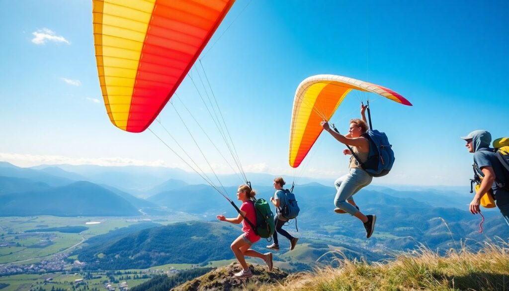 Лучшие места для параглайдинга - иллюстрация