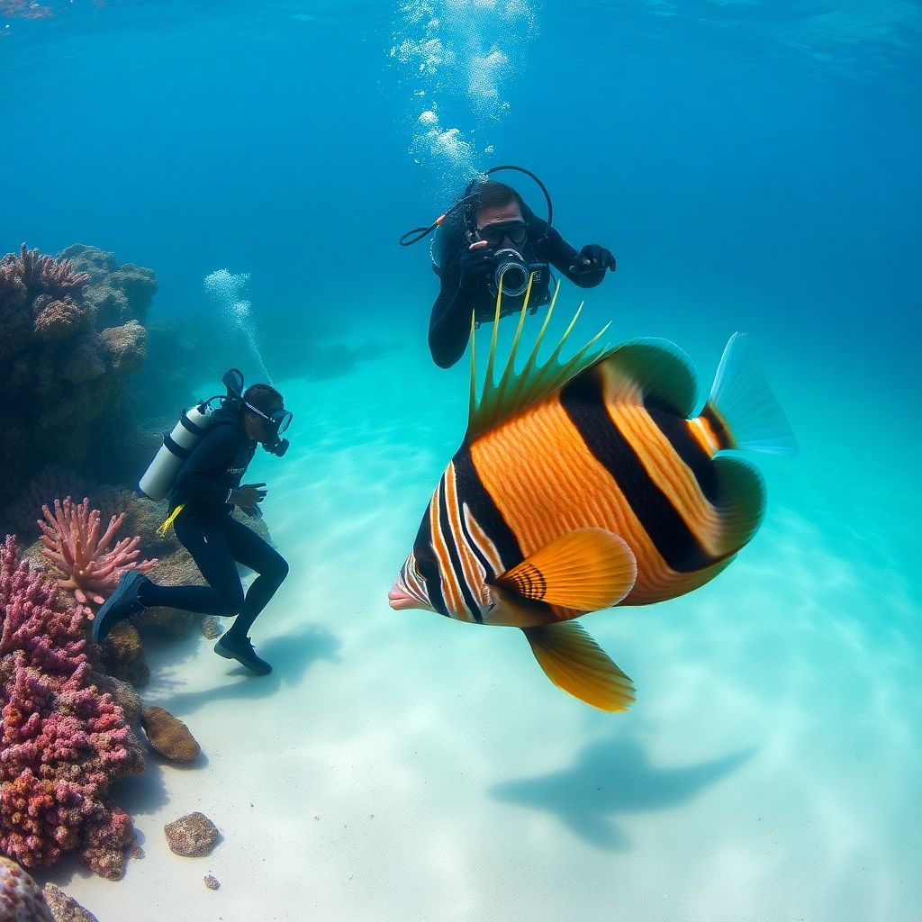 Рыба-триггер атаковала российского дайвера на Мальдивах во время подводной съемки