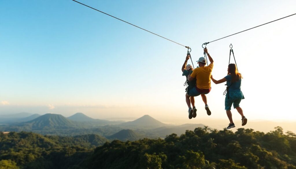 Лучшие места для зиплайнинга - иллюстрация