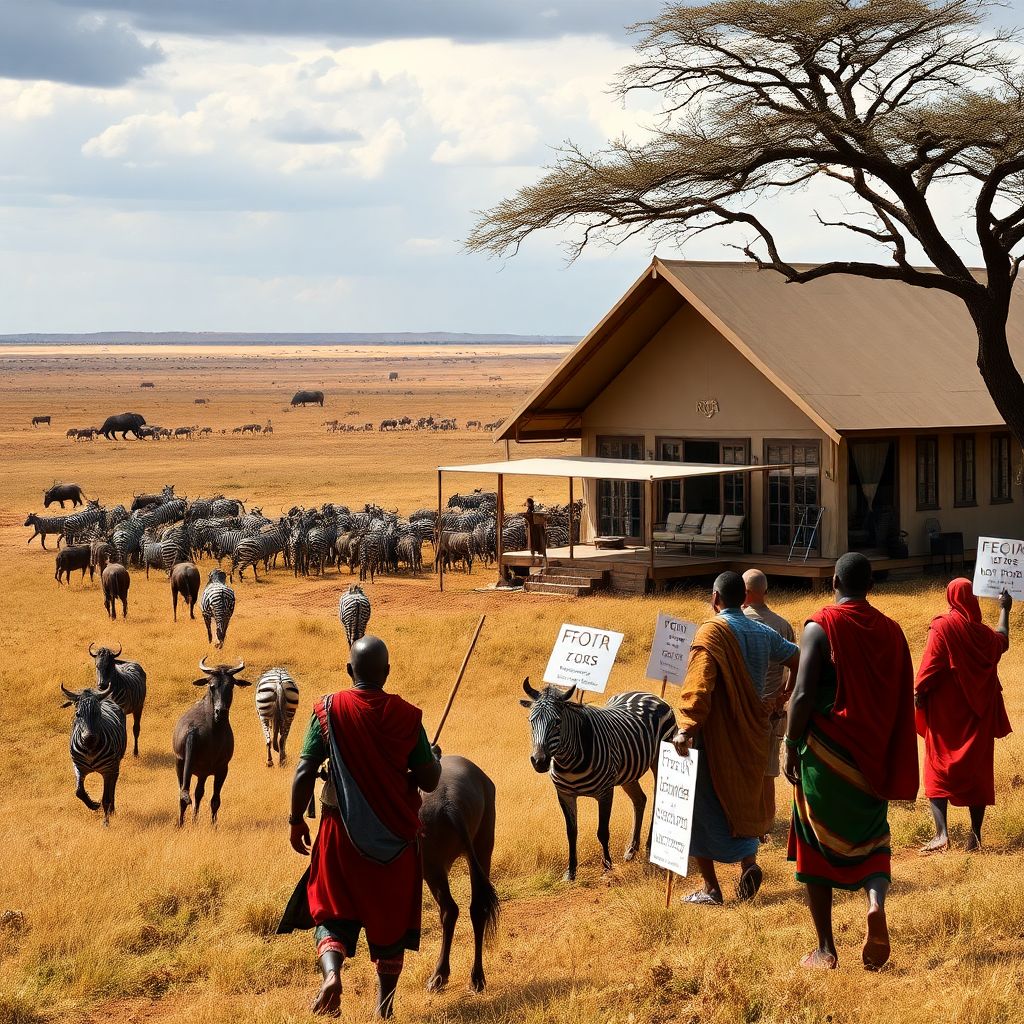 Конфликт в Кении: сафари-лагерь ritz-carlton мешает миграции диких животных