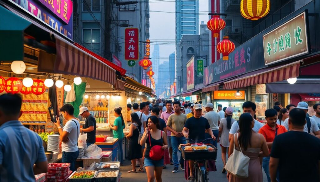 Гид по уличной еде в Куала-Лумпуре - иллюстрация