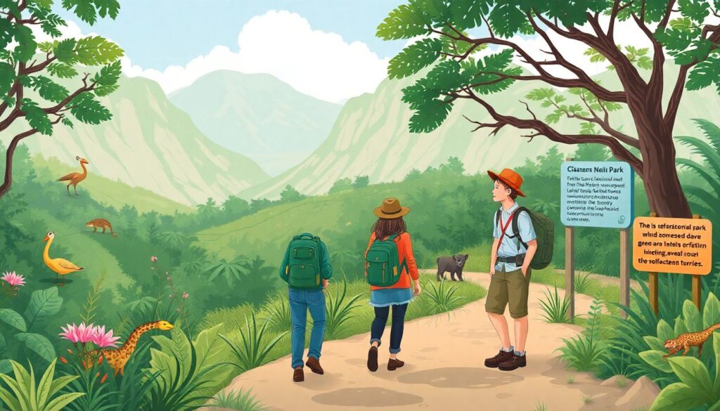 Путешествие по национальным паркам Шри-Ланки - иллюстрация