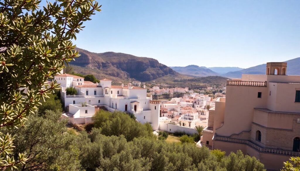 Путешествие по Андалусии: белый города - иллюстрация