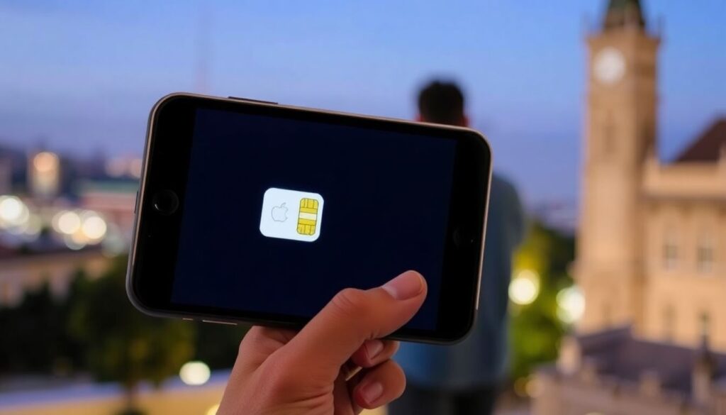 e-sim и роуминг - иллюстрация