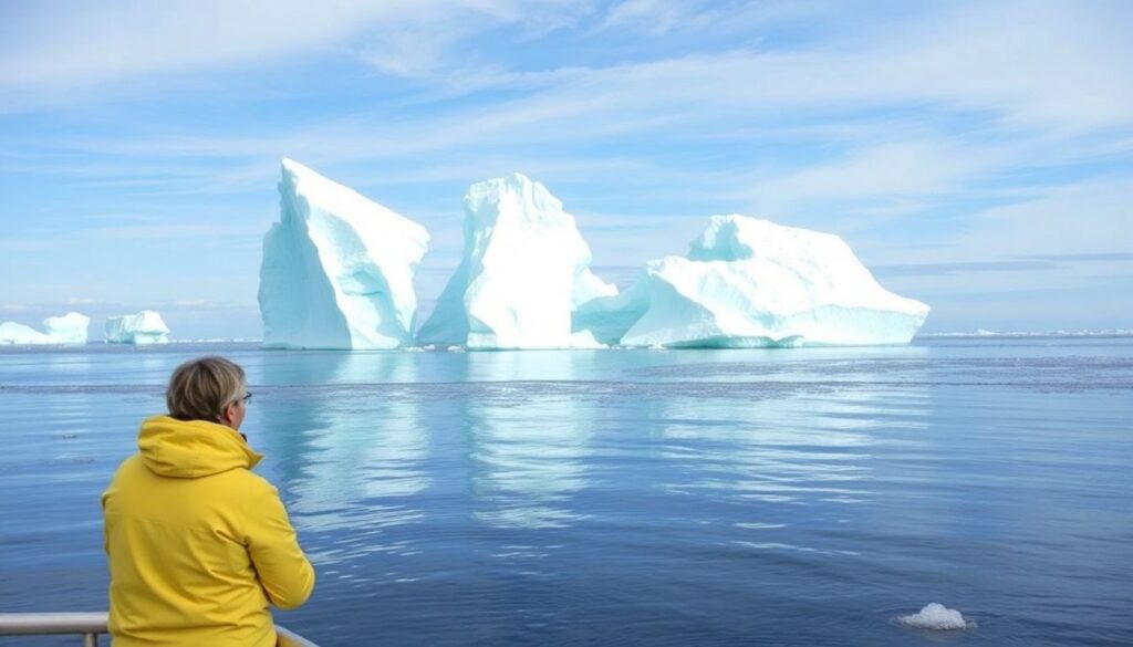 айсберги и киты - иллюстрация