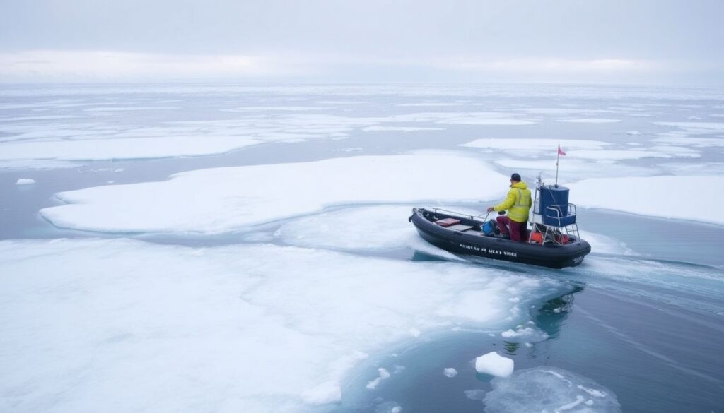 айсберги и киты - иллюстрация