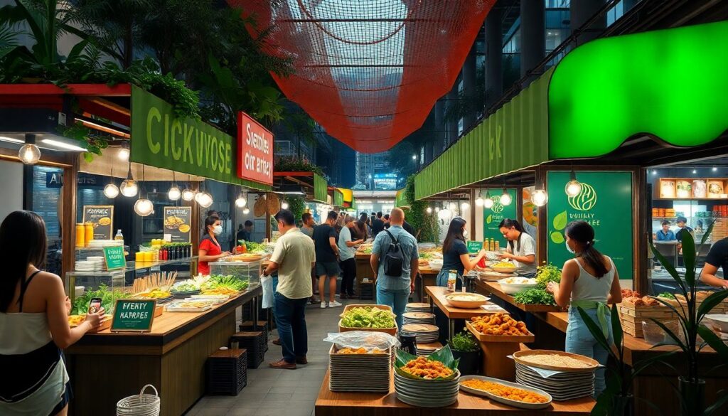 Гид по уличной еде в Сингапуре - иллюстрация