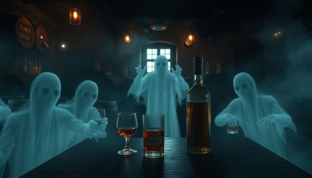 призраки и виски - иллюстрация