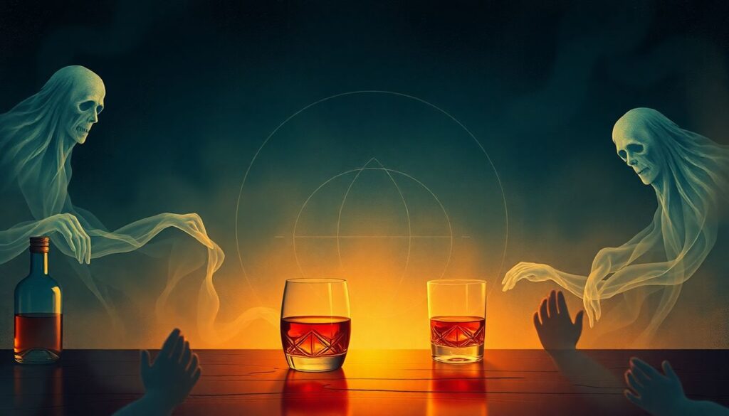 призраки и виски - иллюстрация