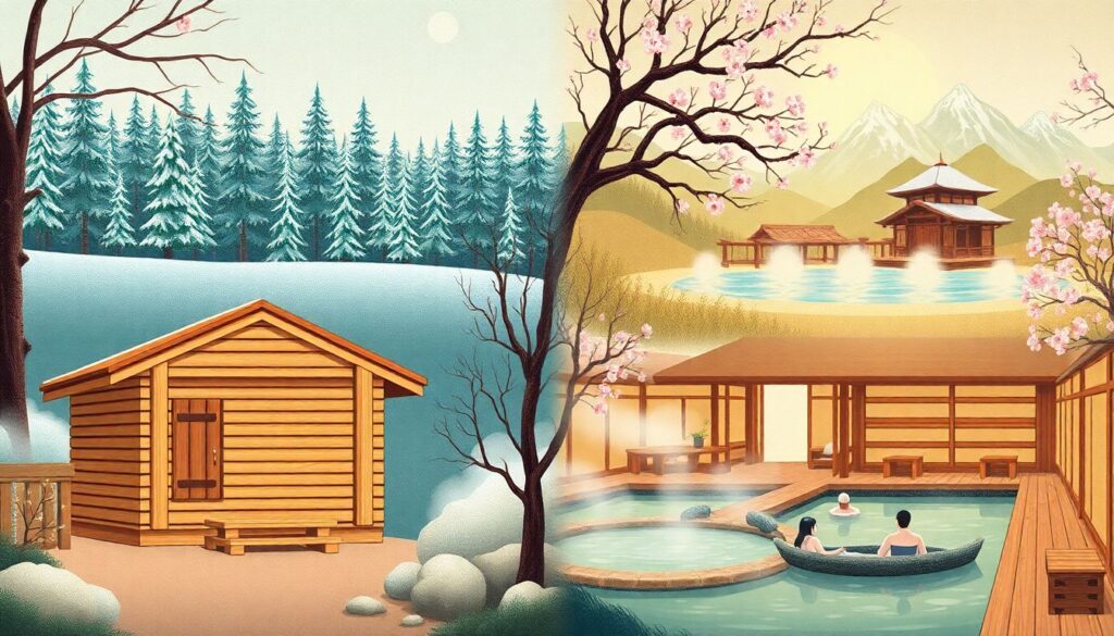 сауны и природа - иллюстрация