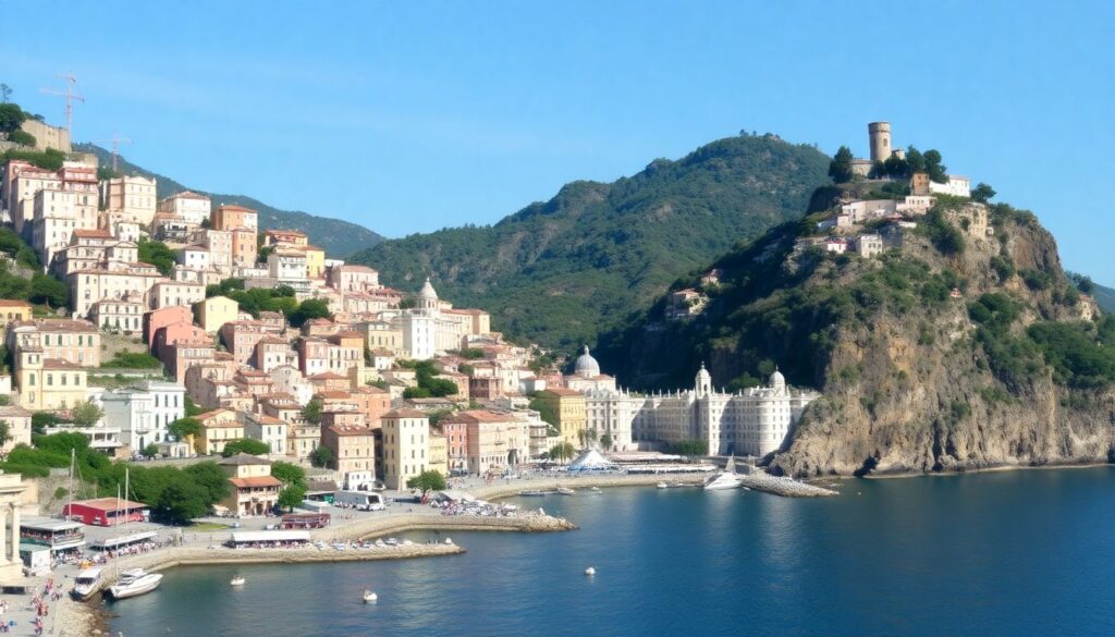 Путешествие по Амальфитанскому побережью Италии - иллюстрация