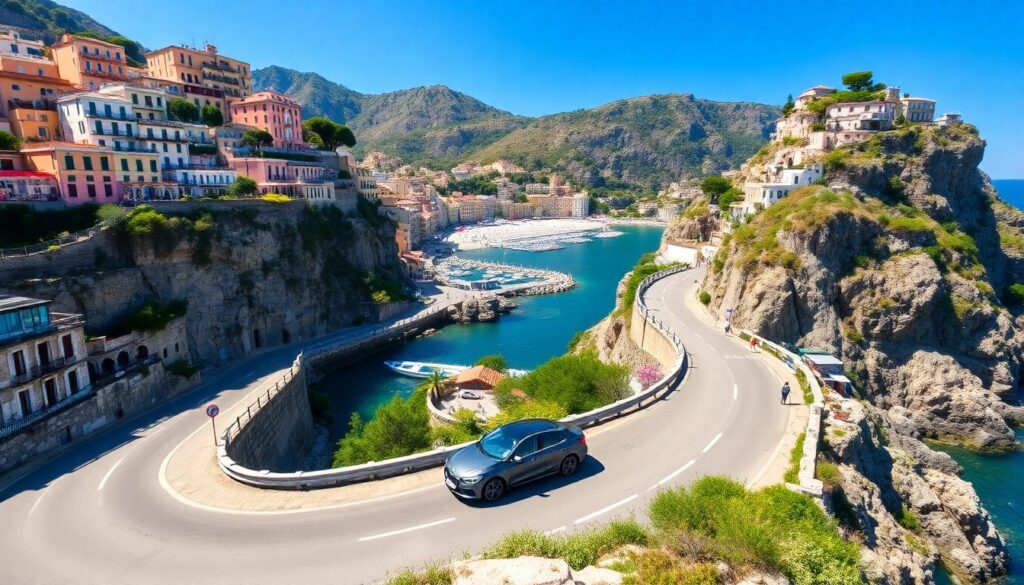 Путешествие по Амальфитанскому побережью Италии - иллюстрация