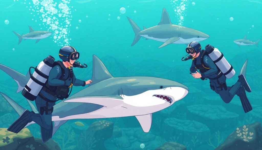Лучшие места для дайвинга с акулами - иллюстрация