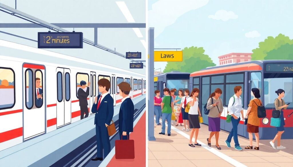 Как пользоваться общественным транспортом в разных странах - иллюстрация