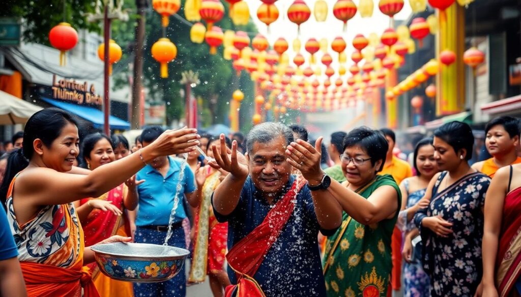 Гид по фестивалю Сонгкран (тайский Новый год) - иллюстрация