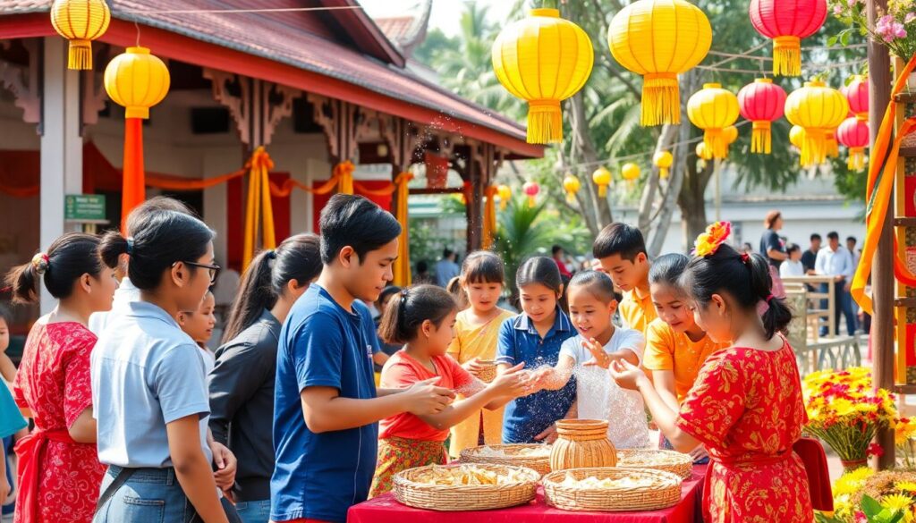 Гид по фестивалю Сонгкран (тайский Новый год) - иллюстрация
