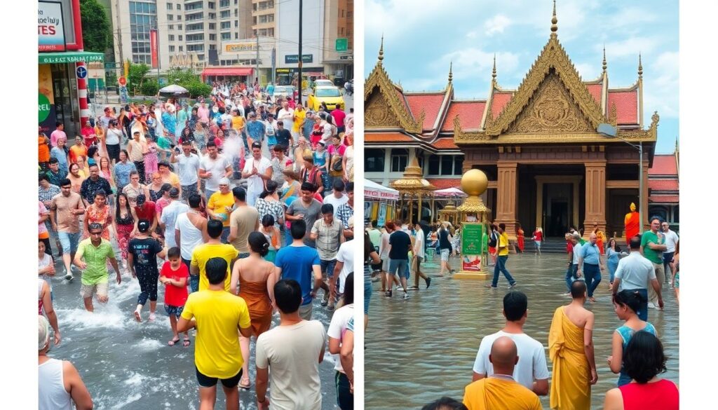 Гид по фестивалю Сонгкран (тайский Новый год) - иллюстрация