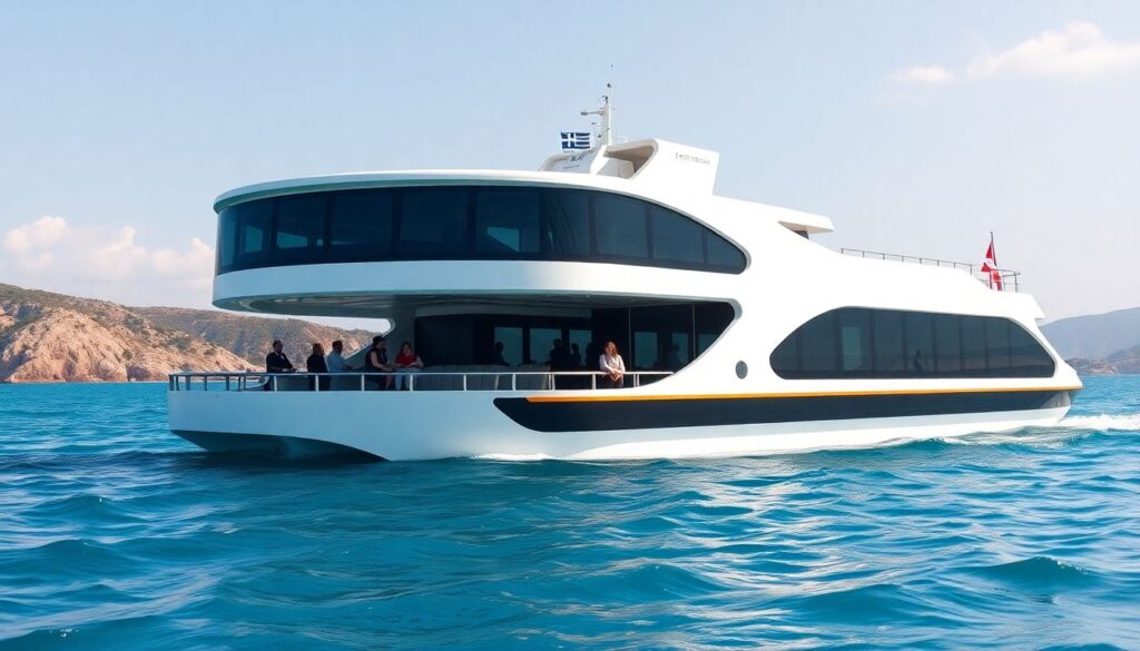 Путешествие по островам Греции на пароме - иллюстрация