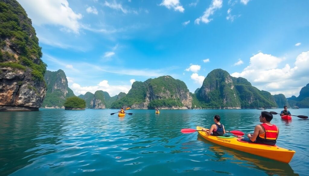 Лучшие места для каякинга по морю - иллюстрация