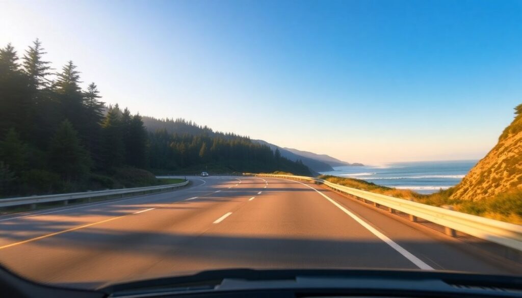 Путешествие по западному побережью США на машине - иллюстрация