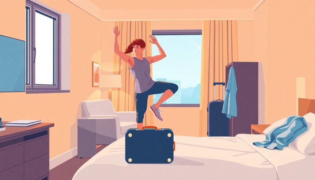 Как оставаться в форме во время путешествий - иллюстрация