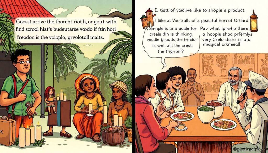 креольская кухня и вуду - иллюстрация