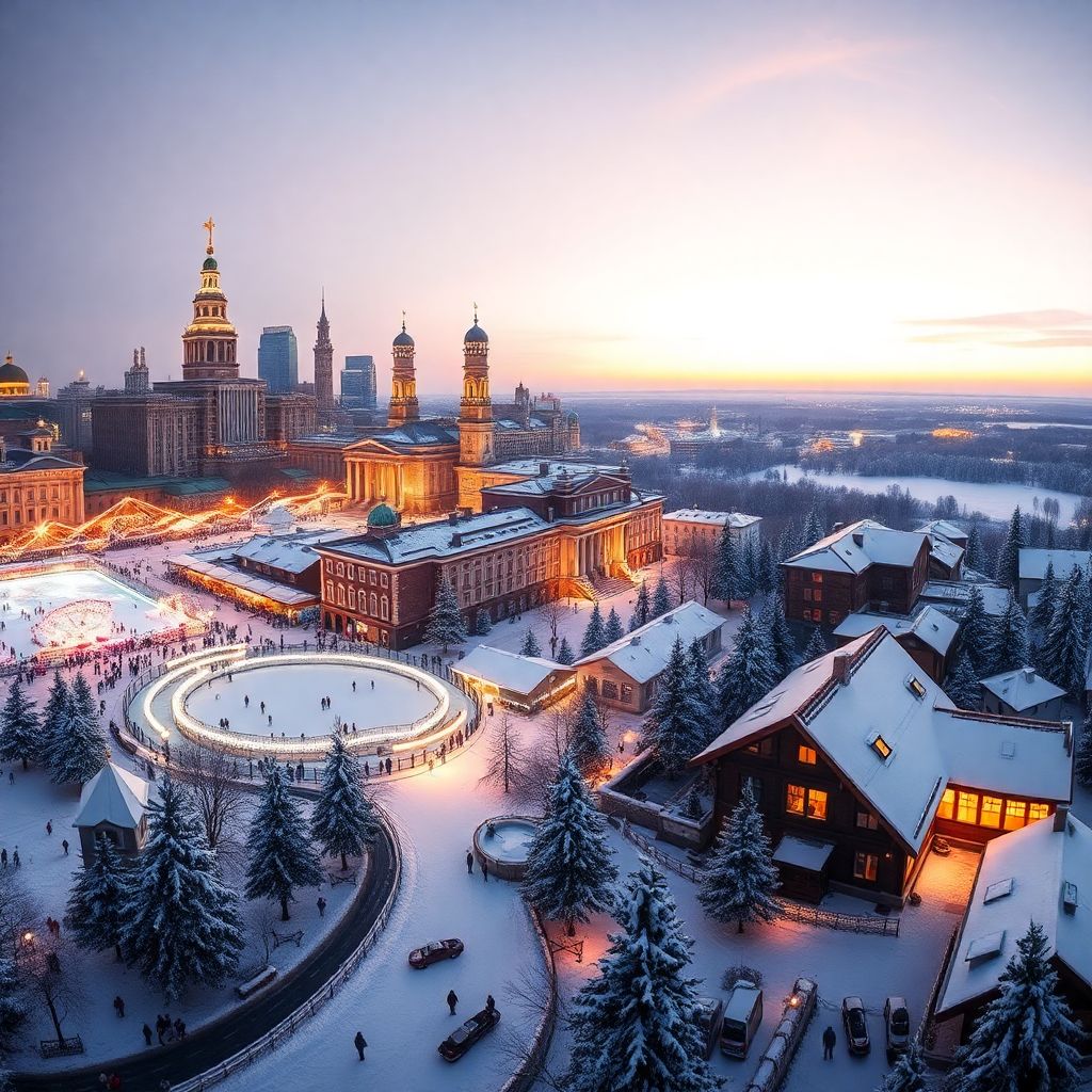 Зимняя Россия для новогодних и рождественских путешествий по стране