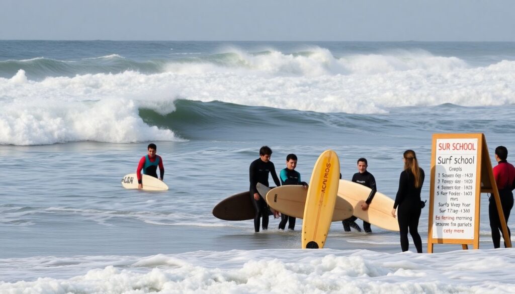 Лучшие места для серфинга для начинающих - иллюстрация