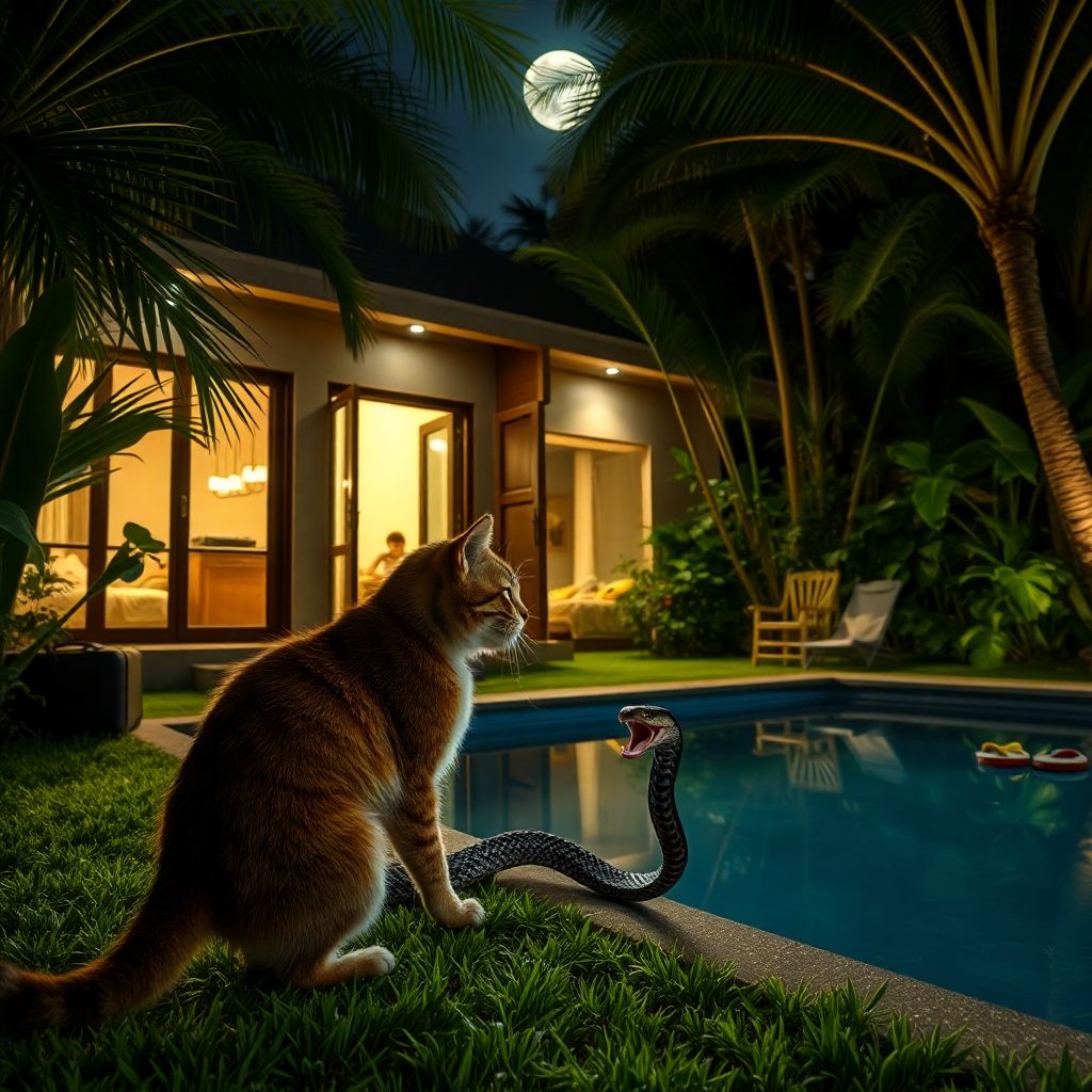 Кошка из Екатеринбурга спасла семью туристов от змеи на Бали