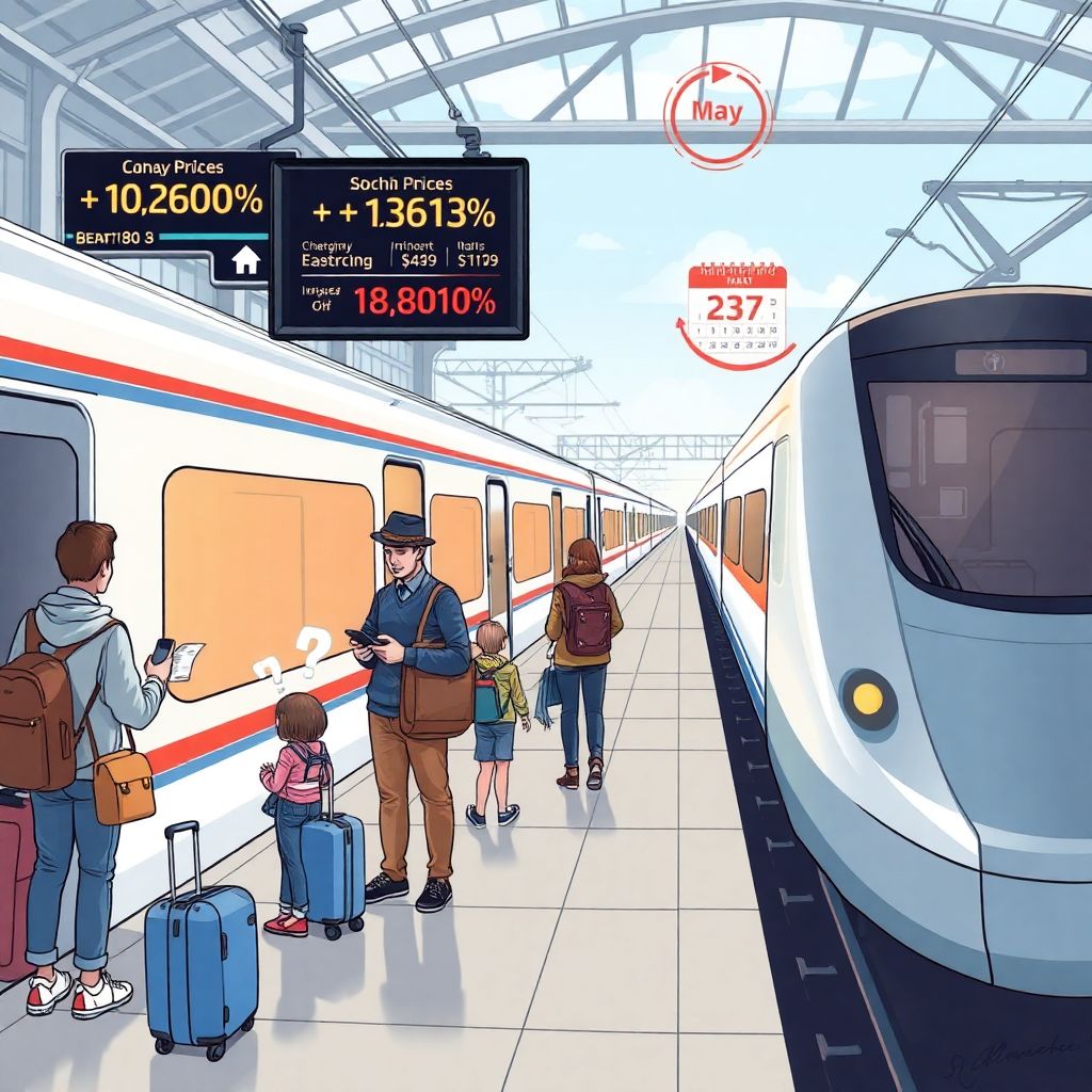 Почему ж/д билеты в Сочи на майские праздники дорожают быстрее авиаперелётов